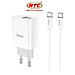 Bộ Cốc sạc 2 cổng USB và PD kèm Cáp sạc Type-C to Type-C dành cho Hoco C80A QC3.0 và PD20W (Trắng) - Hàng Chính Hãng