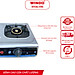 Bếp Gas Đôi Mặt Inox WINDO - 618 PHI 100 - Lửa lớn, điếu gang, có đầu hâm tiết kiệm gas- Hàng Chính Hãng