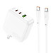 Bộ Củ, cốc sạc nhanh typec 65w cao cấp tiện lợi với 2 cổng Type-C va 1 cổng USB chân dẹp có thể gập gọn lại an toàn chống cháy nổ - Hàng nhập khẩu