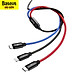 Cáp sạc 3in1 Baseus Three Primary Colors Fast Charging Cable 3.5A CAMLT-BSY USB to C+M+L- hàng chính hãng