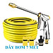 Bộ dây vòi xịt nước rửa xe, tưới cây . tăng áp 3 lần, loại 7m, 10m 206701-2 đầu đồng,cút,nối đen+ tặng móc khoá