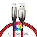 Cáp Sạc nhanh Baseus B01 (dài 1m 2.4A, Sạc nhanh, Siêu bền) có đèn LED Cho Iphone / Ipad - Hàng chính Hãng