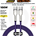 Cáp sạc nhanh siêu bền 2 đầu Type-C Baseus Cafule Metal Series màu tím (100W) không hộp - Hàng nhập khẩu