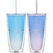 Ly nhựa 2 lớp LocknLock kèm ống hút Dream star Double wall cold cup 750ml HAP522