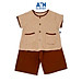 Bộ quần áo Bà Ba lửng unisex cho bé họa tiết Caro Nâu cotton - AICDBGA2SLXF - AIN Closet