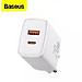 Cốc sạc siêu nhỏ gọn 20W Baseus Compact Quick Charger (USB + Type C, công suất 20W) - Hàng Chính Hãng