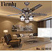 Quạt trần có đèn trang trí, cánh thép, có điều khiển từ xa, động cơ DC tiết kiệm điện
