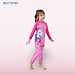 Đồ bơi trẻ em, đồ bơi bé gái liền thân dài tay quần dài full body chống nắng bao gồm nón bơi họa tiết kỳ lân cho bé đến 30kg