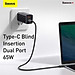 Củ sạc siêu nhanh Baseus GaN2 Lite Quick Charger 65W (Type C+ USB) - Hàng Chính Hãng