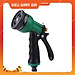 Vòi xịt rửa xe,Vòi phun nước tưới cây tăng áp thông minh 8 chế độ 815621 (cút vàng,nối xanh - dây xanh)