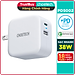 Adapter Củ Sạc 38W CHOETECH PD5002 USB-A Quick Charge 3.0, USB Type C PD 20W - Hàng Chính Hãng
