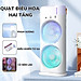 Quạt Hơi Nước Có Tích Điện, Quạt Phun Sương Mini 4 cánh, Quạt Để Bàn 2 Tầng Có Đèn Led, remote Tiện Lợi - Hàng Chính Hãng Double ended Spray Fan, Máy tạo ẩm