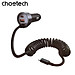 Tẩu sạc Choetech TC0030 nhanh ô tô 65W  tích hợp thêm dây cáp sạc lò xo Type C (Hàng chính hãng)
