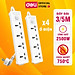 Ổ Cắm Điện Đa Năng 2500W Có Công Tắc Nguồn 3/4/6 Ổ , 3M/5M Dây Chống Giật Chống Cháy Chất Lượng Cao Deli - Phiên Bản Mới Nâng Cấp 2023 - Hàng Chính Hãng - ET401 - 406