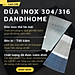 Bộ 10 đôi đũa inox 304 - 316 DandiHome 2020 chống trơn trượt, sang trọng, tinh tế