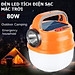 Bóng đèn led sạc tich điện 50-80w tích hợp đèn PIN, đèn đi vườn, cắm trại picnic du lịch, Đèn Sạc Điện HB-V80 Hàng chính hãng SOLAR CHARGING