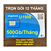 Sim Vinaphone U1500-Phôi 5G-500GB/tháng Trọn gói 12 tháng (500Gb/tháng tốc độ cao, Max băng thông, không chia theo ngày, dùng toàn quốc)-Hàng Chính Hãng