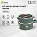 Nồi điện ceramic đa năng Tahawa TH-271 1.5 lít xanh với thiết kế xinh xắn nhỏ gọn, thuận tiện đặt trên bàn ăn, điều khiển bằng núm xoay dễ dùng, có xửng hấp kèm theo, giúp bạn chế biến những món ăn như mì, lẩu, món xào,...