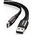 cáp usb A ra type C mỏng dẹp 2.5mm màu đen dây bện dù Ugreen 330BD10965US 2M hàng chính hãng
