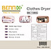 Máy sấy quần áo Bennix BN-115TA - Hàng Chính Hãng
