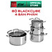 Bộ nồi chống dính 3 lớp đáy liền inox 304 BlackCube Fivestar Plus nắp kính công nghệ chống trầy xước , dùng được mọi bếp