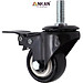 Bánh Xe Đen Đầu Vít Xoay 360 Có Khóa, Hàng Chất Lượng ANKAN, Lắp Xe Đẩy Hàng, Tủ, Bàn Ghế