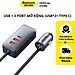 Tẩu sạc Baseus Share Together Extention Car Charger 120W nhanh mở rộng 4 Port- Hàng chính hãng