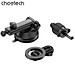 Bộ giá đỡ điện thoại hít nam cham 2in 1 Choetech H01005 dán taplo hoặc kẹp khe gió xoay 360 độ (Hàng chính hãng)