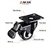 Bánh Xe Đẩy Hàng Có Bạc Đạn Và Khóa ANKAN, Bánh Xe Nhựa PVC Mini 40mm