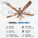 Quạt trần chùm đèn Klasse 56KSI 584Y Hàng chính hãng
