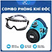 Mặt nạ Koken G7 Nhật Bản phòng khí độc, phun thuốc & Kính chống văng bắn, chống đọng hơi sương Delta Plus Pháp