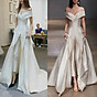Woman Elegant White Wedding Dress Evening Dress thumbnail