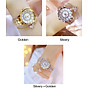 Women fashion watch metal case band analog wrist watch glittering diamond quartz watch 4