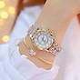 Women fashion watch metal case band analog wrist watch glittering diamond quartz watch 6