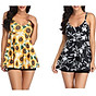 2 Pcs set Women Swimsuit Floral Pattern Dress+ Flat Bottom Pants thumbnail
