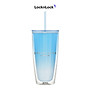 Ly nhựa 2 lớp LocknLock kèm ống hút Dream star Double wall cold cup 750ml HAP522