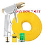 Bộ dây vòi xịt nước rửa xe, tưới cây . tăng áp 3 lần, loại 7m,10m 206701 đầu đồng,cút,+ tặng móc khoá