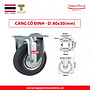 Bánh xe đẩy cao su đen càng cố định 80-100mm - Happy Move Thái Lan