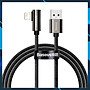 Cáp sạc nhanh 2.4A truyền dữ liệu Baseus Legend Series Elbow dây dù có đèn Led dài 1M dành cho iPhone/iPad - Hàng chính hãng