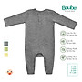 Bộ liền thân, bộ bodysuit cài thẳng dài tay 2 túi nhiều màu sắc cho bé Boube, vải Cotton organic thoáng mát - Size 0-12M
