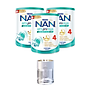 Bộ 3 lon Sữa bột Nestlé NAN OPTIPRO PLUS 4 800g/lon với 5HMO Giúp tiêu hóa tốt + Tăng cường đề kháng  + Máy phun sương đèn led - Bé 2-6 tuổi