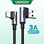 Cáp sạc UGREEN USB C bẻ góc 90 độ hỗ trợ sạc nhanh 20855, 20856, 20857,70875,hàng chính hãng