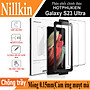 Tấm dán màn hình curved film full viền 3D cho Samsung Galaxy S23 Ultra hiệu Nillkin Full Glue Screen Protector có độ mỏng chỉ 0.23mm, mặt vát cạnh 2.5D ôm sát toàn bộ viền, tặng kèm khung tự dán dễ dàng dán tại nhà - Hàng nhập khẩu