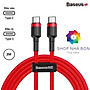Dây cáp sạc nhanh Type-C dài 2M hiệu Baseus Cafule Type C to Type C PD truyền data tốc độ cao  cho Smartphone / Tablet / Macbook / Laptop Type C Samsung Huawei Oppo Xiaomi Vsmart (3A, 60W, Sạc nhanh PD, Sạc nhanh QC 4.0 Quick Charge) - Hàng nhập khẩu
