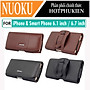 Case bao da đeo nịt da thật cho iPhone 11 12 13 14 Pro Max / 14 Plus / Note 20 / S22 / S23 ultra và các dòng máy từ 6.7 inch trở xuống hiệu HOTCASE Nuoku Elegant and Royal phiên bản đeo thắt lưng - có ngăn đựng thẻ, nắp gập hít nam châm  - Hàng nhập khẩu