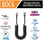 Dây cáp sạc lò xo sạc nhanh PD 20W USB C to Light chuẩn Type C PD 3.0 hiệu Rock Spring PD Cable cho iPhone / cho iPad / cho Airpods có khả năng truyền tải dữ liệu tốc độ cao 480Mbps, trang bị chip điều chỉnh dòng điện thông minh - hàng nhập khẩu