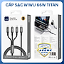 Cáp Sạc 66W 3 Đầu USB C sang USB C + USB C + iP TITAN LINK Series Wi-C060 - Hàng Chính Hãng