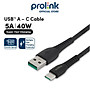 Dây sạc type A To C PROLiNK GCA_40_01 dài 1M, sạc siêu nhanh 40W, dành cho iPad, Samsung, Huawei, Xiaomi - Hàng chính hãng