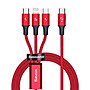 Cáp sạc nhanh Baseus Rapid Series 3 in 1 Type-C to C+L+C PD 20W 1.5m- hàng chính hãng.