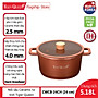Nồi hầm Ceramic từ tính cao cấp hiệu Tiger Queen CWCB-24CH - Màu nâu chocolate [24cm - 5.18L] - Chính hãng